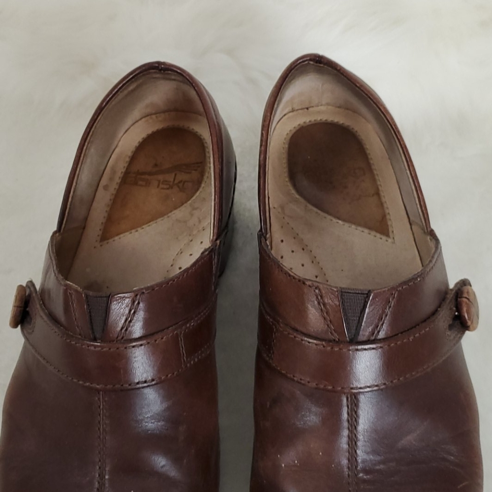 Dansko Brown Leather Upper Lining Clogs Shoes - image 6
